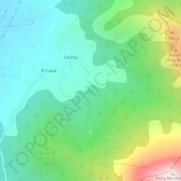 Mapa topográfico Camporroyo, altitude, relevo