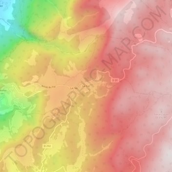 Mapa topográfico Le Faz, altitude, relevo