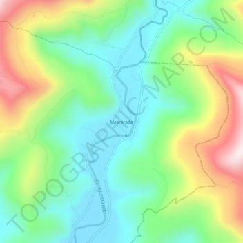 Mapa topográfico Mascarada, altitude, relevo