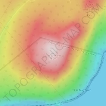 Mapa topográfico Cap Tourmente, altitude, relevo