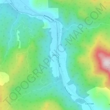 Mapa topográfico Dorena, altitude, relevo