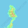 Mapa topográfico Kepulauan Talaud, altitude, relevo