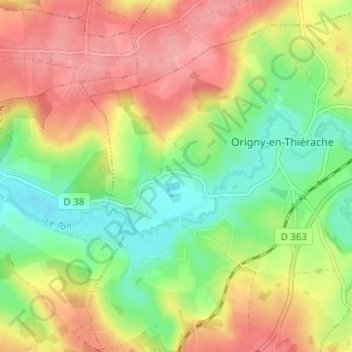 Mapa topográfico Les Routières, altitude, relevo