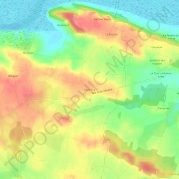 Mapa topográfico Saint-Cry, altitude, relevo