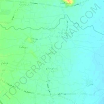 Mapa topográfico Gol Pashin, altitude, relevo