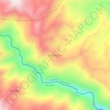 Mapa topográfico San Pedro, altitude, relevo