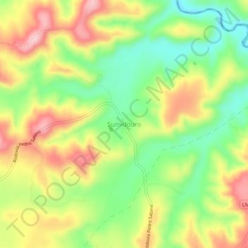 Mapa topográfico Sumidouro, altitude, relevo