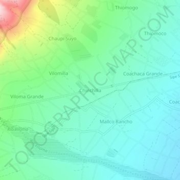 Mapa topográfico Chinchilla, altitude, relevo