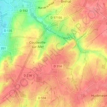 Mapa topográfico Village Bouillon, altitude, relevo