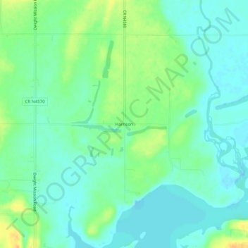 Mapa topográfico Harrison, altitude, relevo