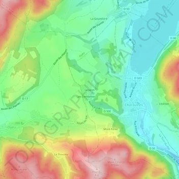 Mapa topográfico Le Janin, altitude, relevo