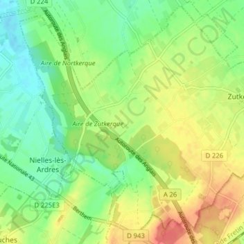 Mapa topográfico La Montoire, altitude, relevo