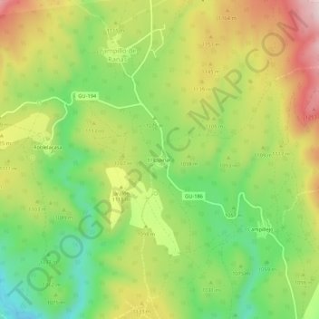Mapa topográfico El Espinar, altitude, relevo