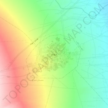 Mapa topográfico شهداد, altitude, relevo
