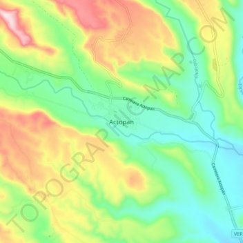 Mapa topográfico Actopan, altitude, relevo