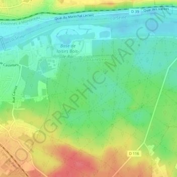 Mapa topográfico Carrefour de Sermaise, altitude, relevo