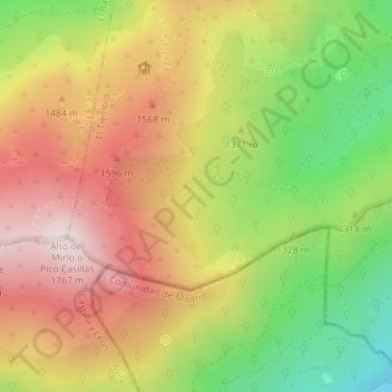 Mapa topográfico La Yedra, altitude, relevo