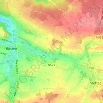Mapa topográfico Fayat, altitude, relevo