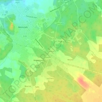 Mapa topográfico Jouanne, altitude, relevo