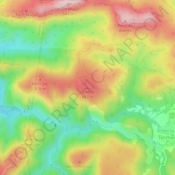 Mapa topográfico La Mole, altitude, relevo