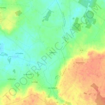 Mapa topográfico Le Breuil, altitude, relevo