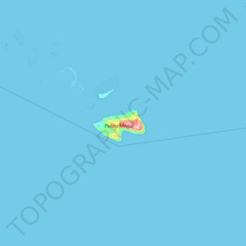 Mapa topográfico Pulau Manui, altitude, relevo