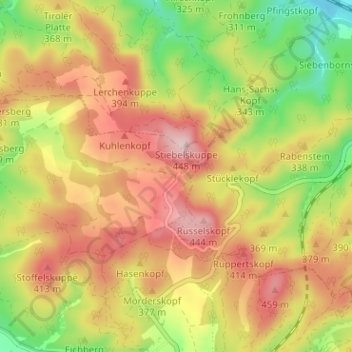 Mapa topográfico Clausberg, altitude, relevo