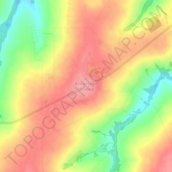 Mapa topográfico Encantado d'Oeste, altitude, relevo