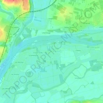 Mapa topográfico L'Ouchette, altitude, relevo