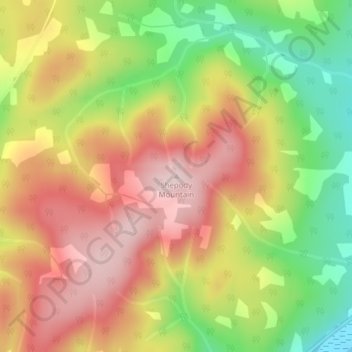 Mapa topográfico Shepody Mountain, altitude, relevo