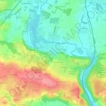 Mapa topográfico Pont-Réan (Guichen), altitude, relevo