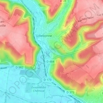 Mapa topográfico Le Manoir, altitude, relevo