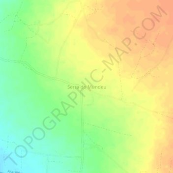 Mapa topográfico Serra do Mundeu, altitude, relevo