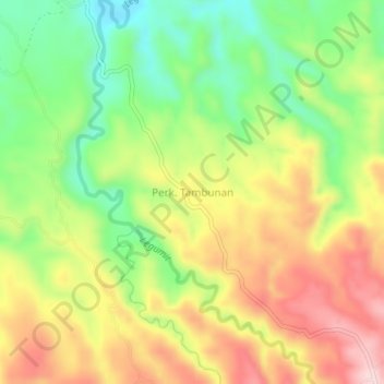 Mapa topográfico Perk. Tambunan, altitude, relevo
