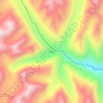 Mapa topográfico Casca, altitude, relevo