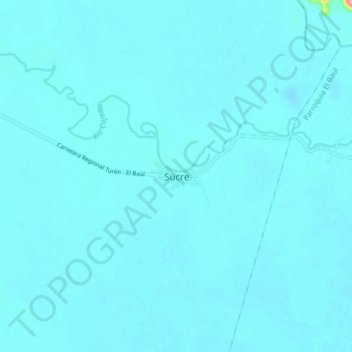 Mapa topográfico Sucre, altitude, relevo