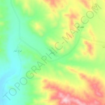 Mapa topográfico Elghar, altitude, relevo