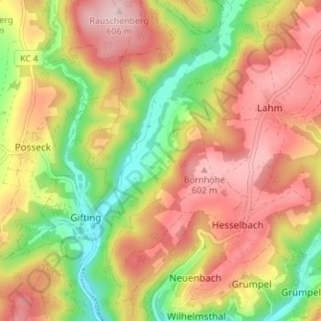 Mapa topográfico Geschwend, altitude, relevo