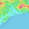 Mapa topográfico Lloret de Mar, altitude, relevo