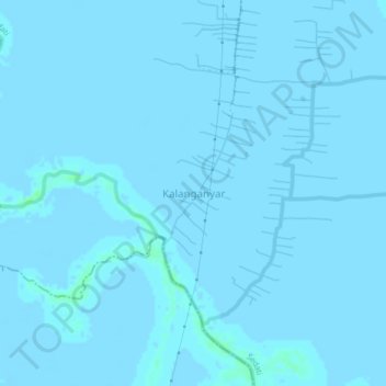 Mapa topográfico Kalanganyar, altitude, relevo