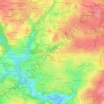Mapa topográfico Le Petit Spernot, altitude, relevo