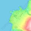 Mapa topográfico Tintagel, altitude, relevo