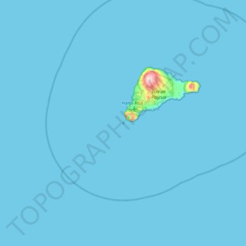 Mapa topográfico Motu Nui, altitude, relevo
