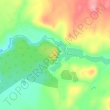 Mapa topográfico Mountain Peak, altitude, relevo