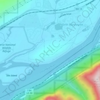 Mapa topográfico Hamilton Island, altitude, relevo