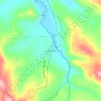 Mapa topográfico Lavrinhas, altitude, relevo