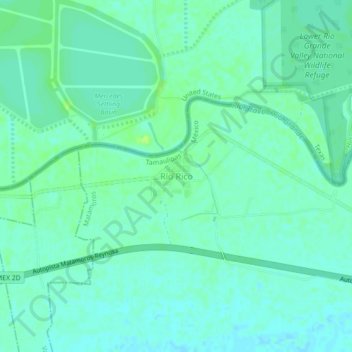 Mapa topográfico Río Rico, altitude, relevo