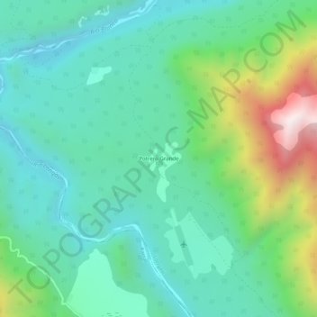 Mapa topográfico Potrero Grande, altitude, relevo