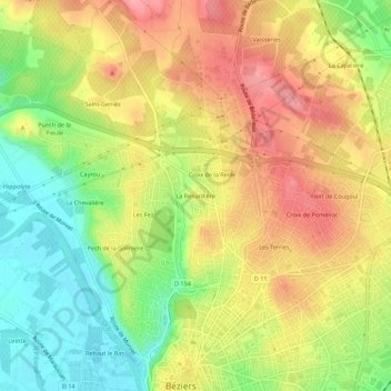 Mapa topográfico La Renardière, altitude, relevo