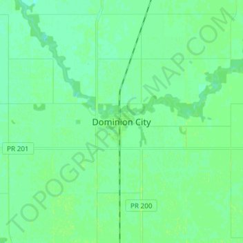 Mapa topográfico Dominion City, altitude, relevo